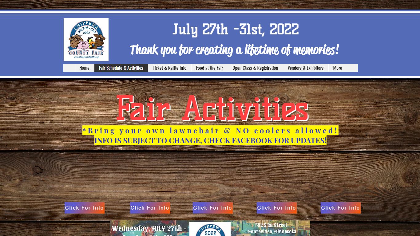 Fair Schedule & Activities | Chippewa County Fair